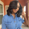 16" Glueless Black Short Wave Wig