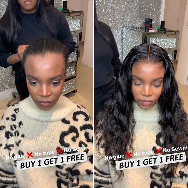 Prepluck Glueless Black Wave Hair