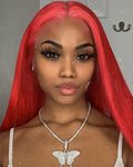 Scarlet red straight hair