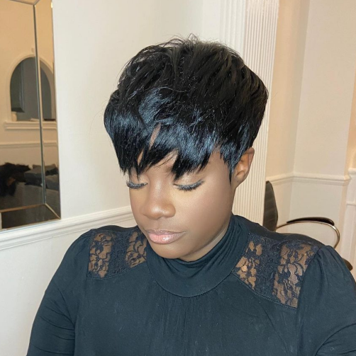 Bowl cut pixie for Black Women