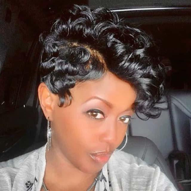 Short Curly Black Hair Wig for Women