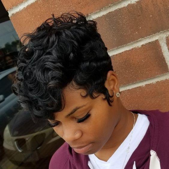 African American Short Curly Black Hair Wig for Women