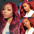 Red Wigs Straight Hair And Body Wave Closure Wigs Curly Wigs