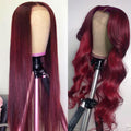 Red Wigs Straight Hair And Body Wave Closure Wigs Curly Wigs