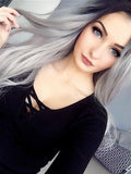 Gray lace front wig—140%(Extra Thick As In Video)