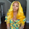 Yellow Cream Wave Hair-140%(EXTRA THICK AS IN VIDEO)